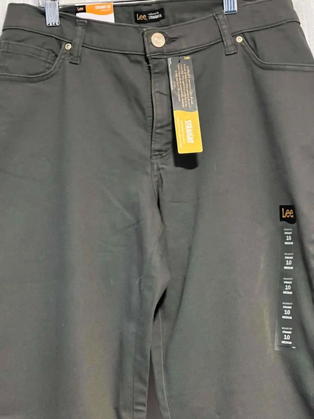 Lee Relaxed Fit Straight Leg Pants Sage Green Size 10